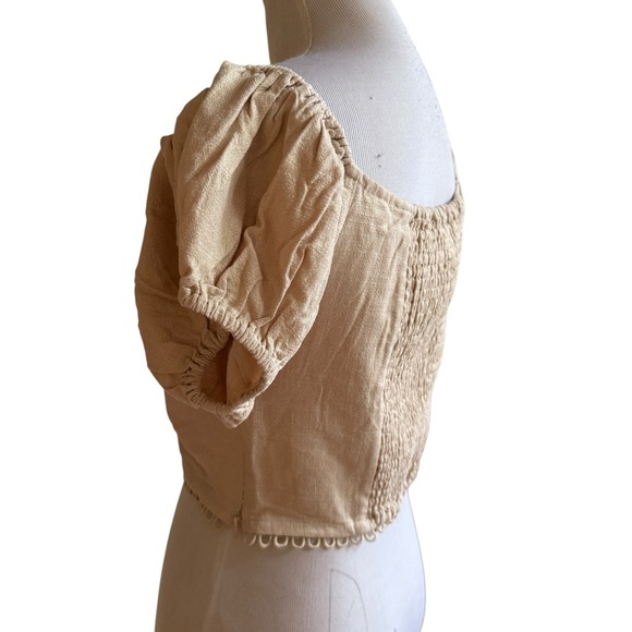 Bebe Elegant Cream Off-Shoulder Women's Top - Picture 5 of 16